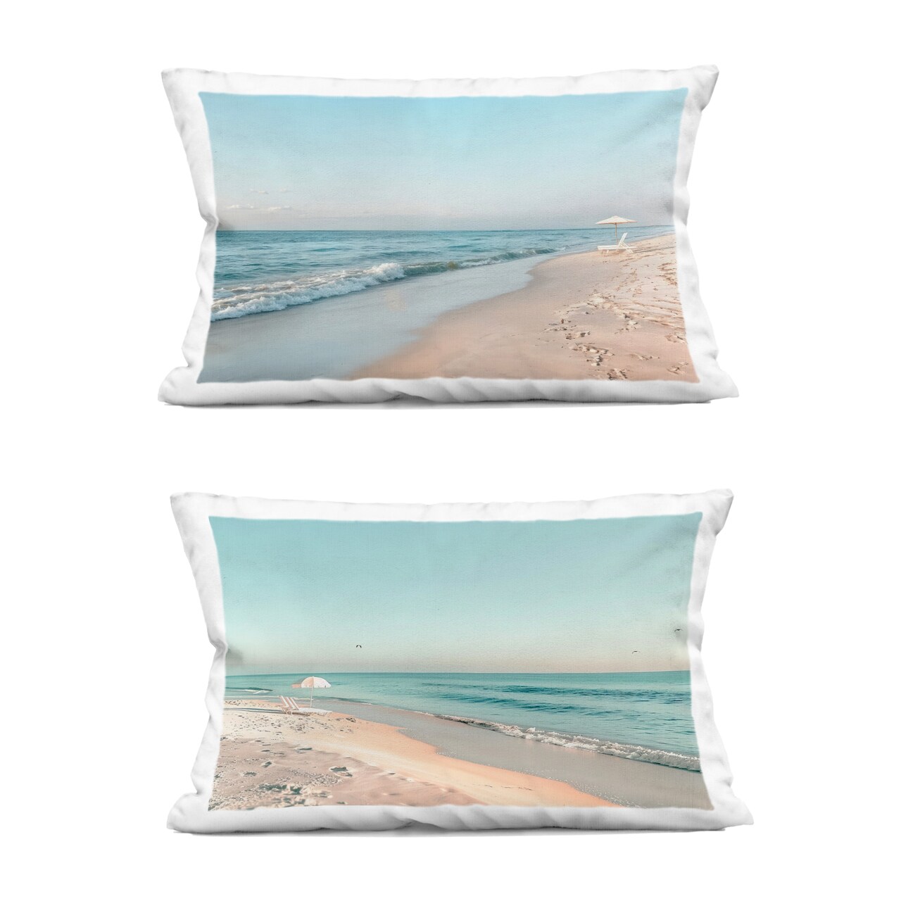 Stupell Industries Sunlit Summer Shores 2 Piece Decorative Printed Throw Pillow Set design by Lazar Studio, 14 x 7 x 20